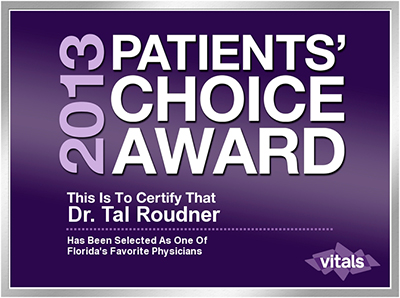 2013 Patients' Choice Award - Tal T Roudner MD FACS
